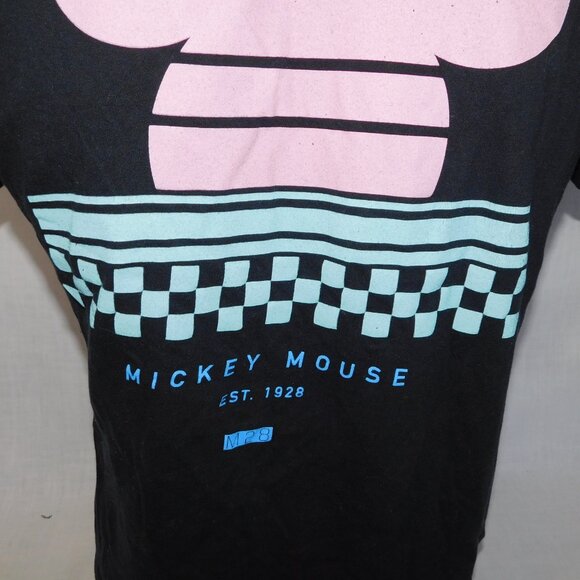Disney x NEFF Mickey Mouse Ears head Black Pink Blue Graphic T Shirt Mens M - Picture 6 of 8